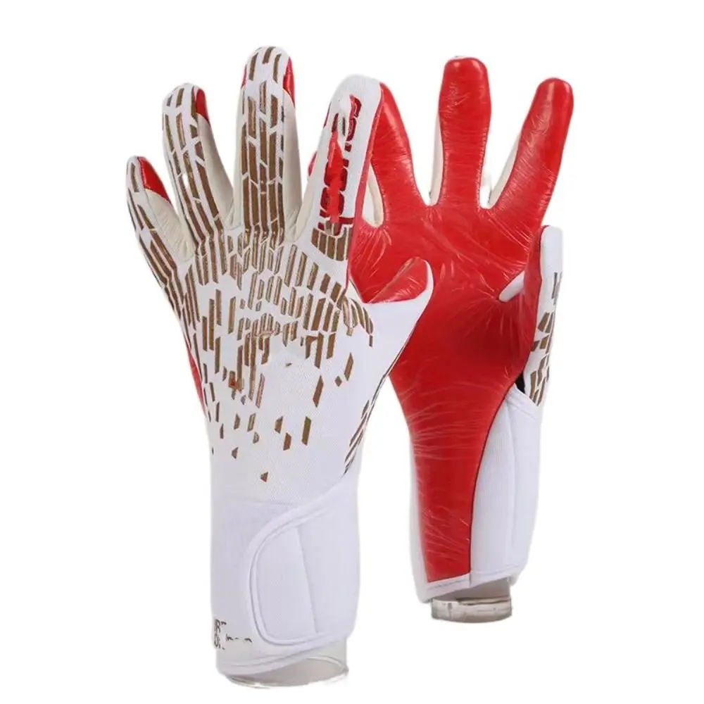 Anti-Slip Goalie Gloves Wear Resistant Finger Protection Latex Gloves Soft Cushioning Soccer Goalkeeper Gloves Play Football