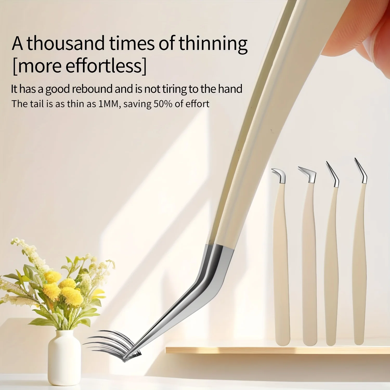 1/4pcs สแตนเลสสตีลเส้นใยเคล็ดลับแหนบขนตา,ความแม่นยําสูง Lash EXTENSION แยกเครื่องมือสําหรับ Home ใช้ผู้หญิง