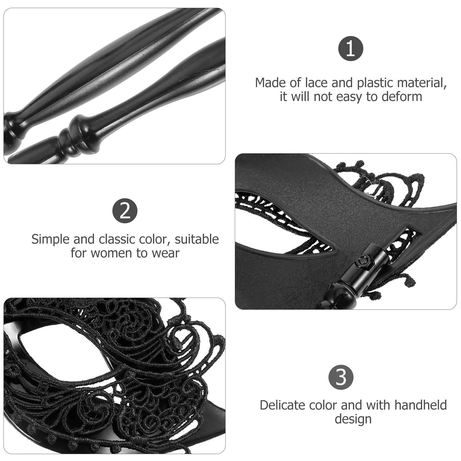 

Handheld Stick Mask For Women Masquerade Party Lace Design Carnival Halloween Costume Accessory Fancy Dress Dancing Event