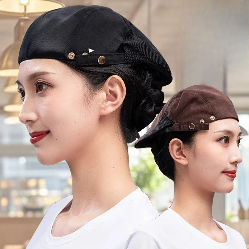 

Берет унисекс для защиты волос от шеф-повара для пекарни, горячий горшок, ресторан, кухня, кейтеринг, рабочая кепка официанта