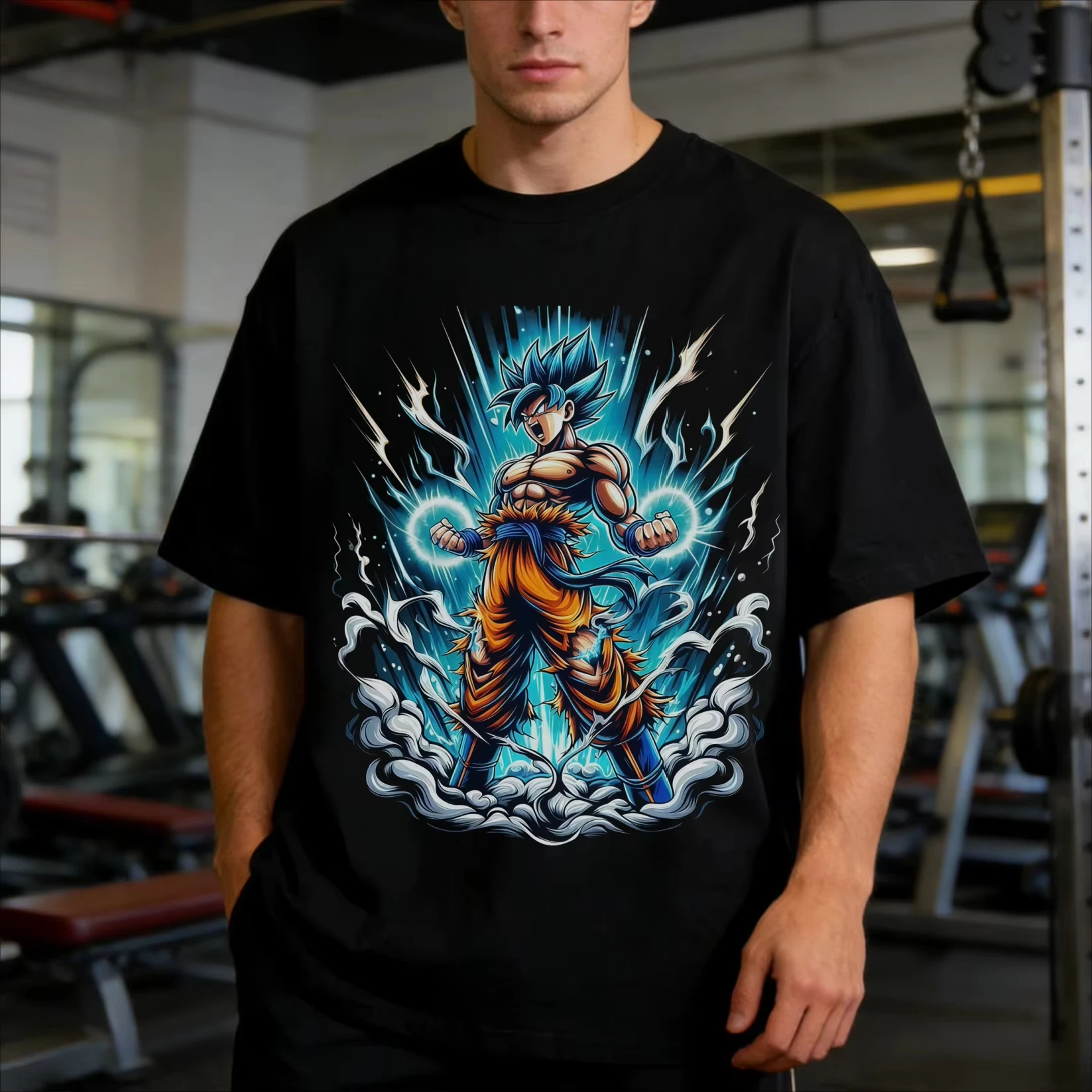 

Летняя распродажа 2026: Семейные комплекты футболок Dragon Ball Super Goku Super Saiyan Blue – комфортные, свободные мужские футболки для лета