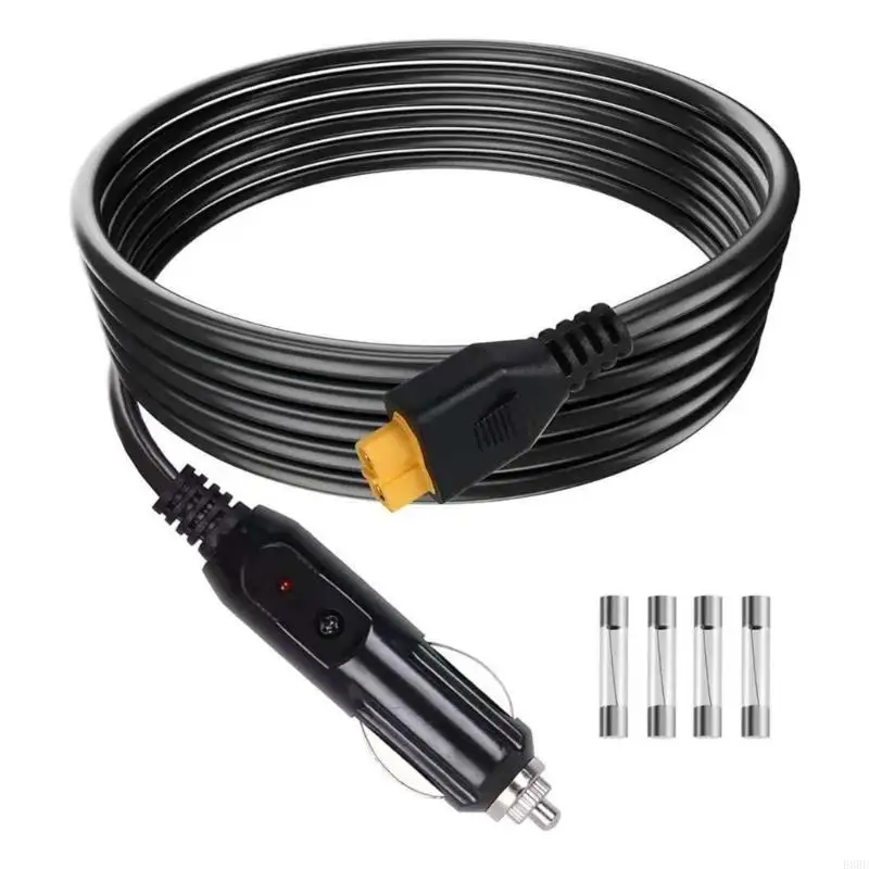 XT60 Extension Cable Female to Car Male Plug 12V/24V Adapter for Solar Panel Power Station 12V/24V Compatible