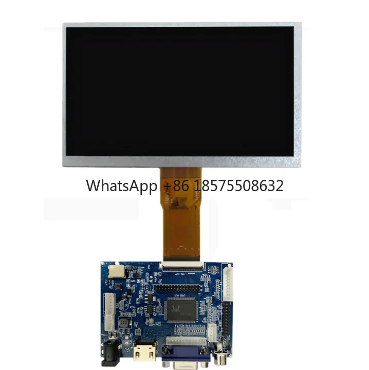 7 Inch 1024*600 LCD Screen Display Driver Control Board HDMI-Compatible VGA 2AV For DIY Lattepanda,Raspberry Pi PC mini Monitor