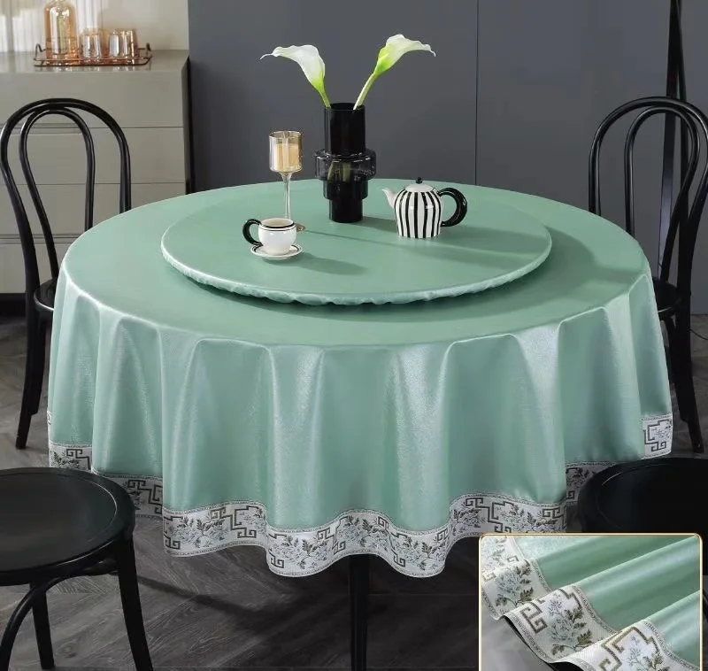 2024 new Chinese style round tablecloth oil-proof, wash-free and scalding-proof cloth for home use