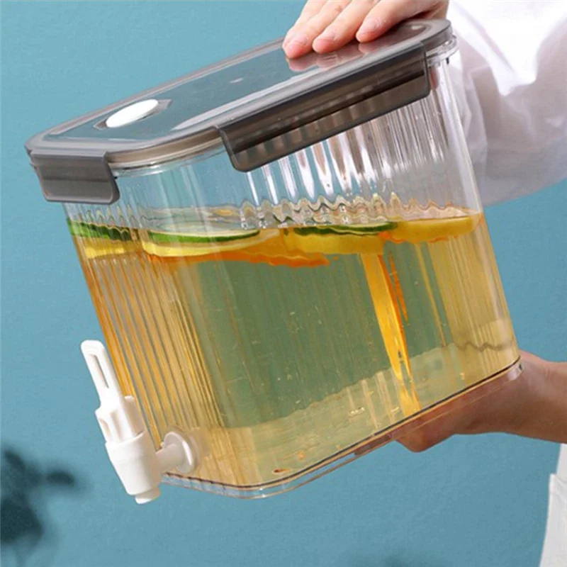 A74U موزع المشروبات الصغيرة البلاستيك الثلاجة المشروبات موزع خزان المياه مثلج الحليب عصير الليمون 3.5L الحاويات #2