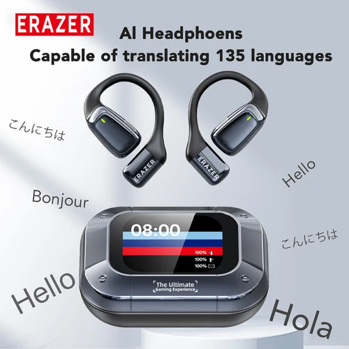 Imagen 1 del producto Erazer XT82PRO TWS Bluetooth 5,4 auriculares de traducción auriculares inalámbricos pantalla Digital LED auriculares ASMR auriculares aplicación