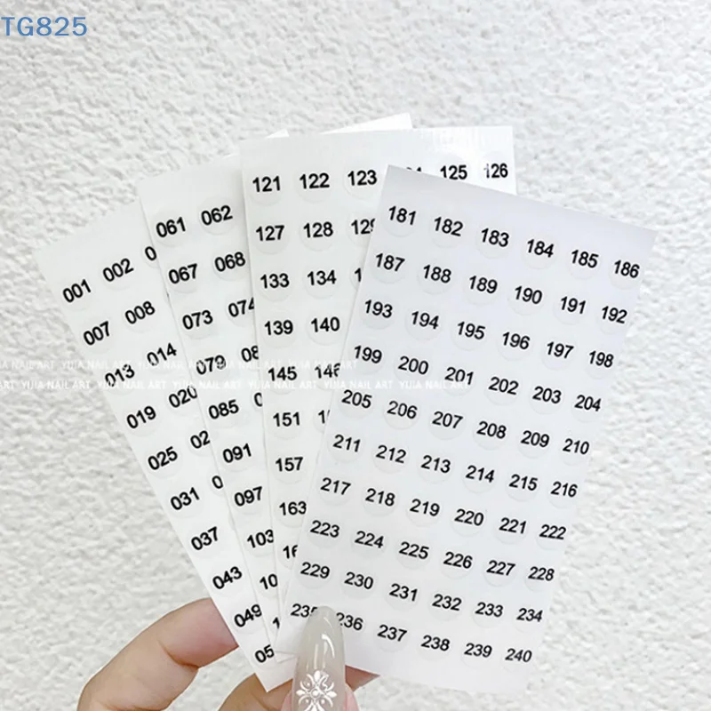 【AN】For DIY Craft Self Adhesive Nail Polish Lipstick Color Number Tags Sticker 1/4sheets Waterproof Laser Number Label Stickers