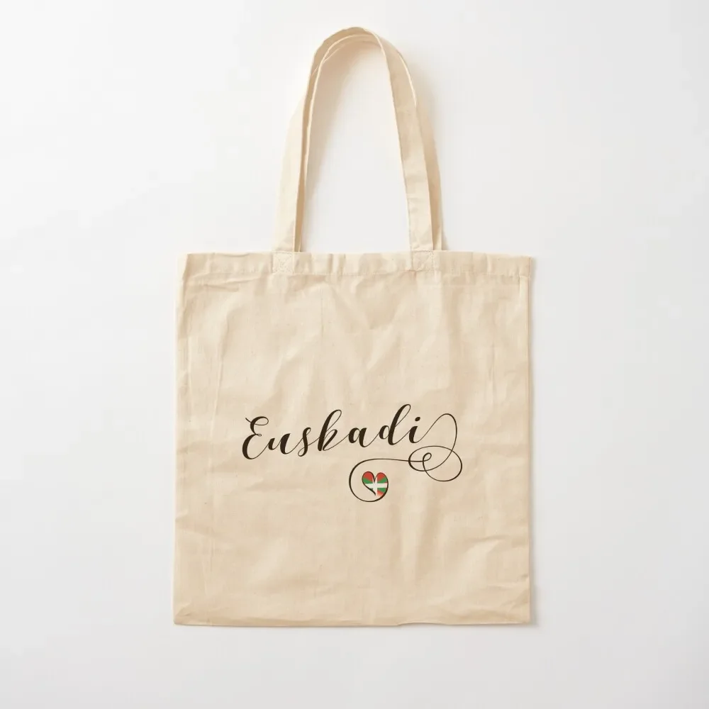 

Euskadi, Basque Country, Heart, Flag Tote Bag canvas tote Women's shopper personalized