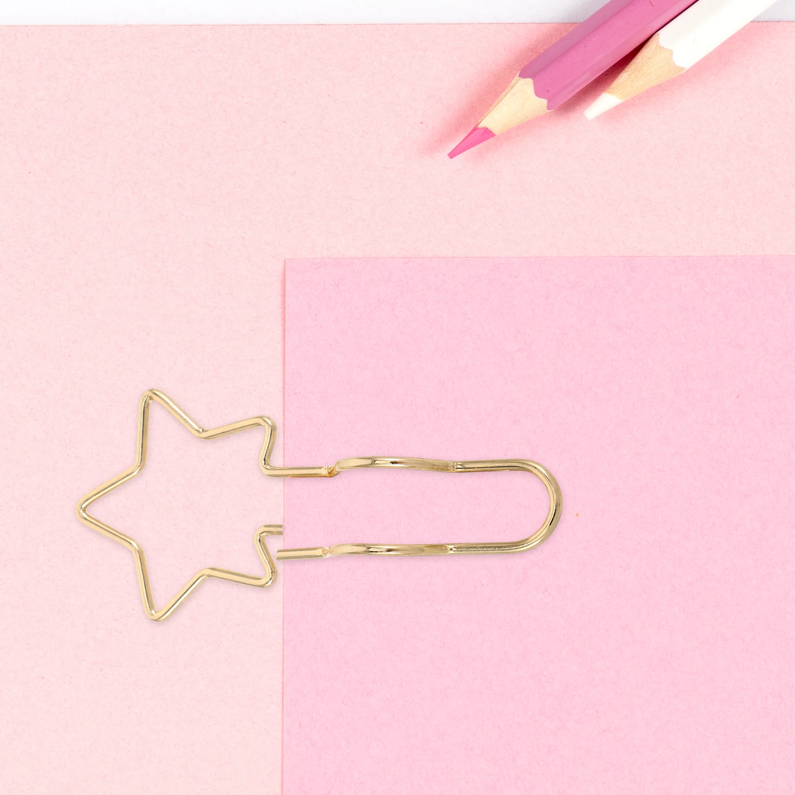 

10Pcs Star Shaped Metal Clips Pencil Holder Multifunctional Paperclip Book Page Holder Office Desk Accessories