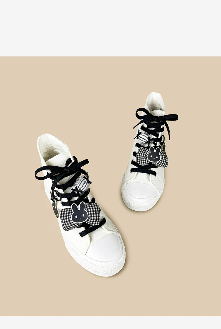 Amy and Michael Sweet Lolita Flache High-Top-Canvas-Sneaker für Damen, Niedliche Schleife, Schnürschuhe, Freizeitschuhe für Mädchen, Alltagsschuhe – Detail 12