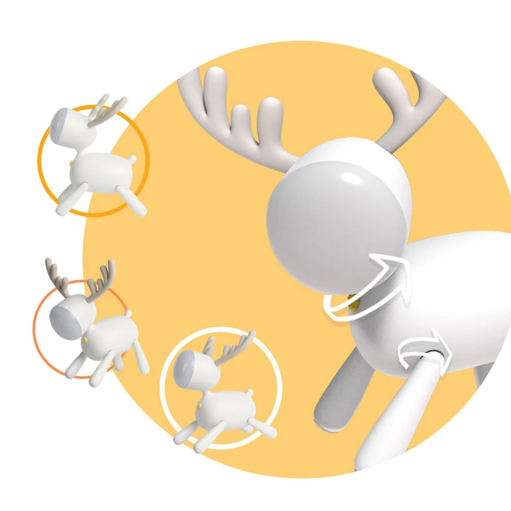 USB قابلة للشحن LED ضوء الليل الأيائل شكل لطيف الكرتون سيليكون مصباح لغرفة النوم السرير ديكور الإضاءة الدافئة المزاج مصباح