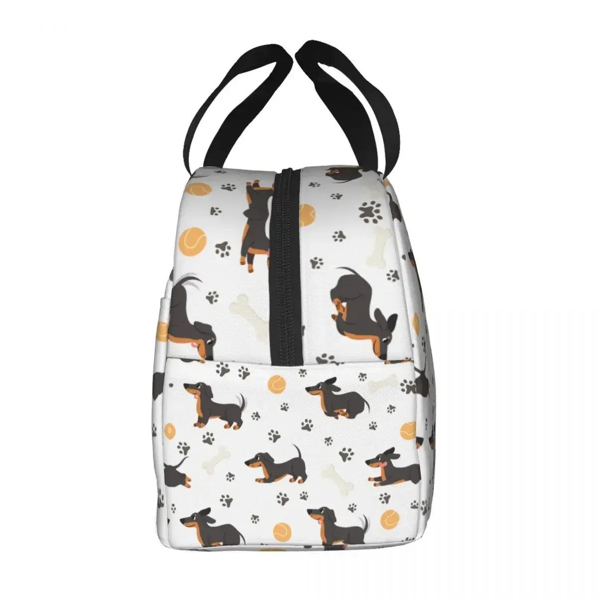 Dachshund Dog Paw Portable Lunch Box Leakproof Badger Wiener Sausage Cooler Thermal Food Insulated Lunch Bag School Children