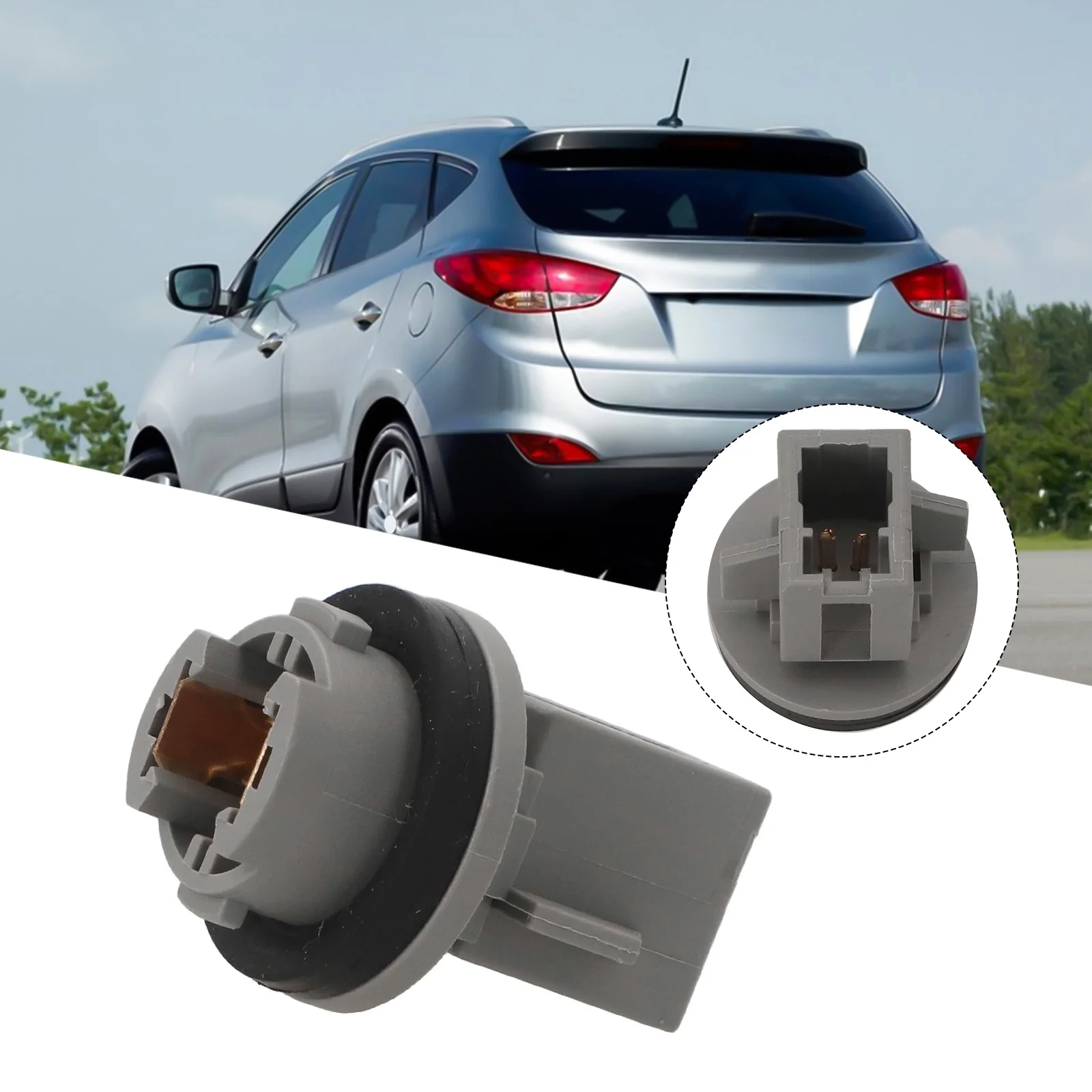1Pc License Plate Lamp Bulb Socket Holder For Hyundai For Kia 925013A000 Gray Metal ABS Direct Fit