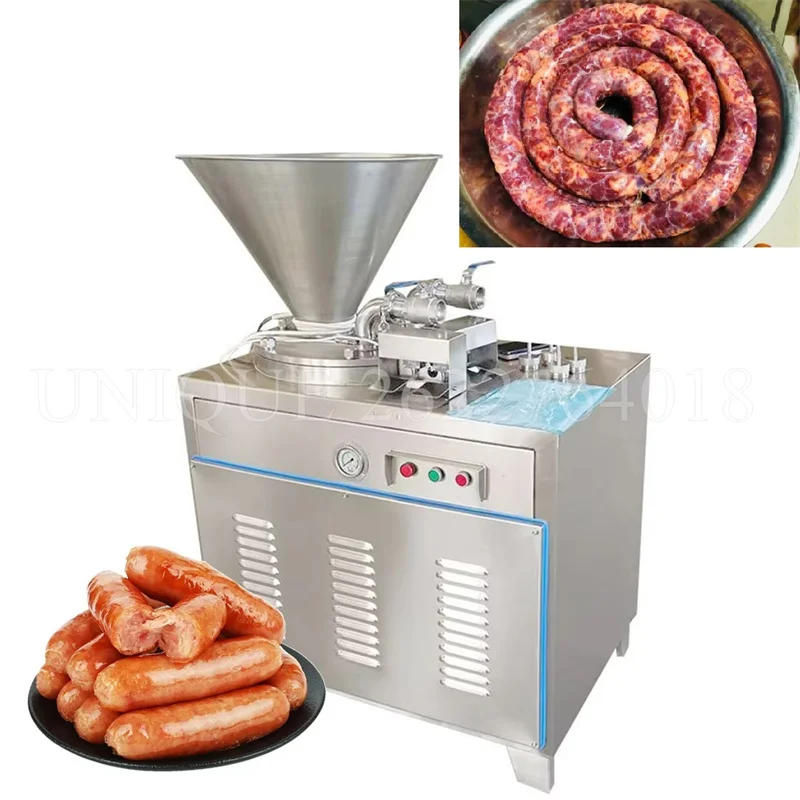 Salame automático cachorro-quente salsicha vermelha enchimento stuffer fabricante de carne salsicha que faz a máquina máquina de processamento de salsicha