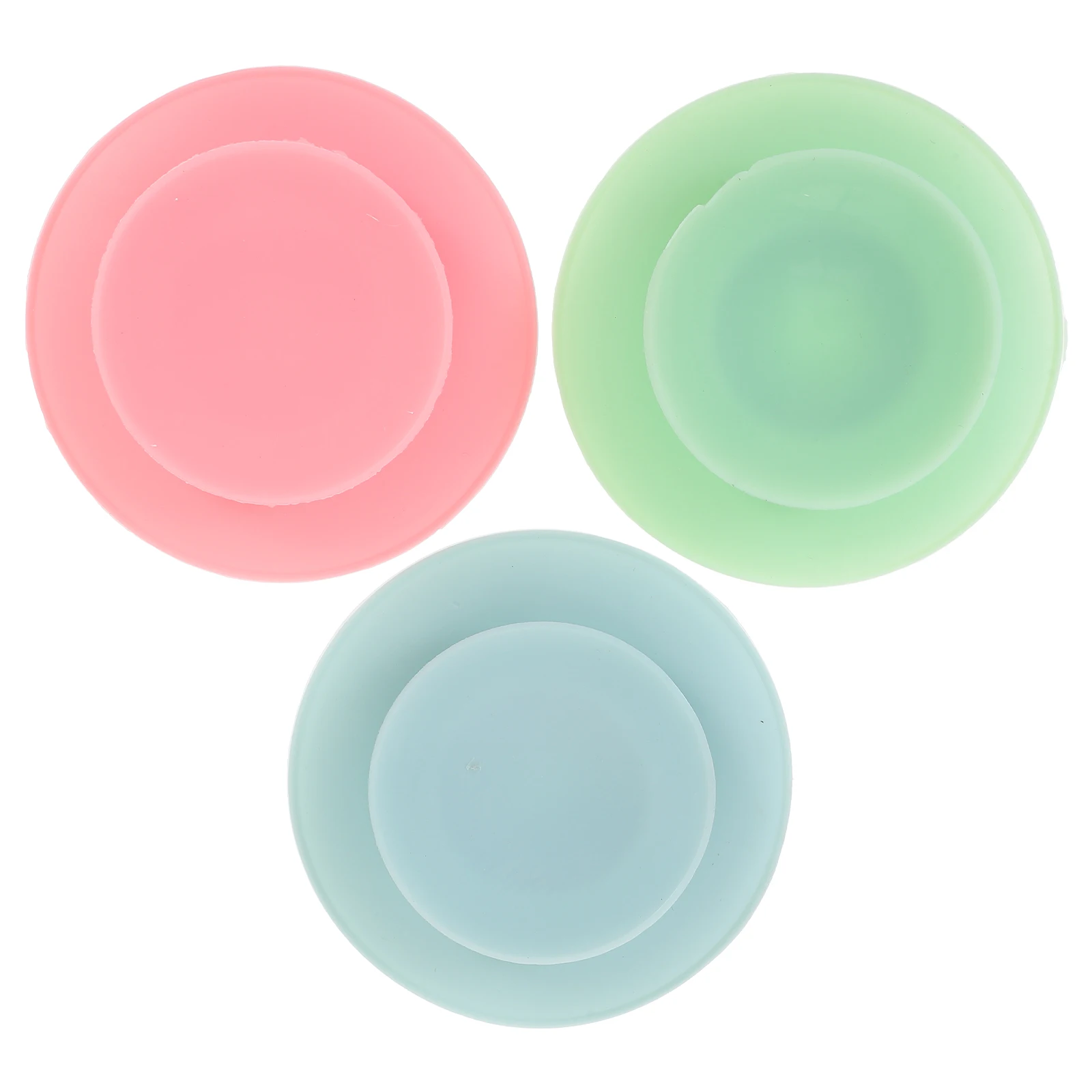 

3pcs Silicone Suction Cup Kids Bowl Sucker Infant Cutlery Sticker Cartoon Fixed Base For Children Bowl Fixing Pad Plate