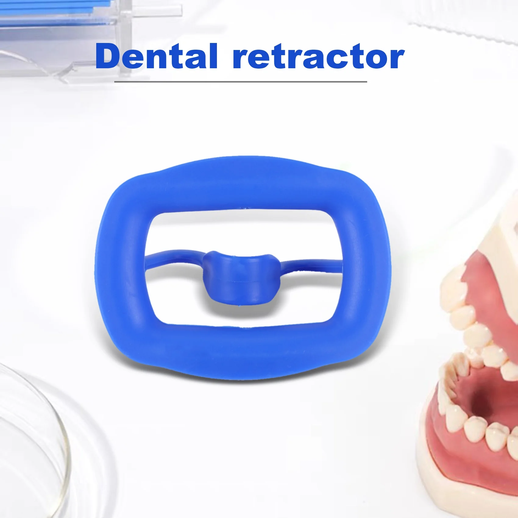 Silicone macio retrator dental, abridor de boca, bochecha intraoral lábio expandir, ortodôntico, azul, novo, 1pc