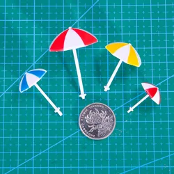 Mini Scale 1:75/100/150/200 Sun Umbrella Model Diy Beach Sand Table Scene Layout Materials Diorama Kits 6Pcs/Lot