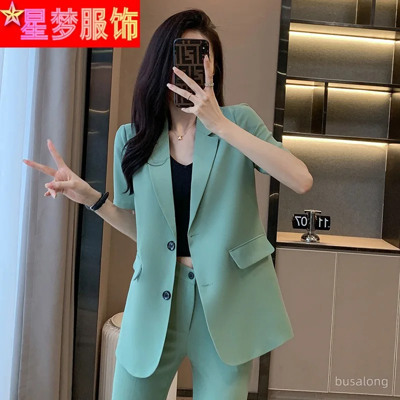 Kurzarm Anzug Mantel Frauen Business Wear Frühling und Sommer elegante Slim Fit Mode Anzug weibliche Arbeits kleidung Business formal