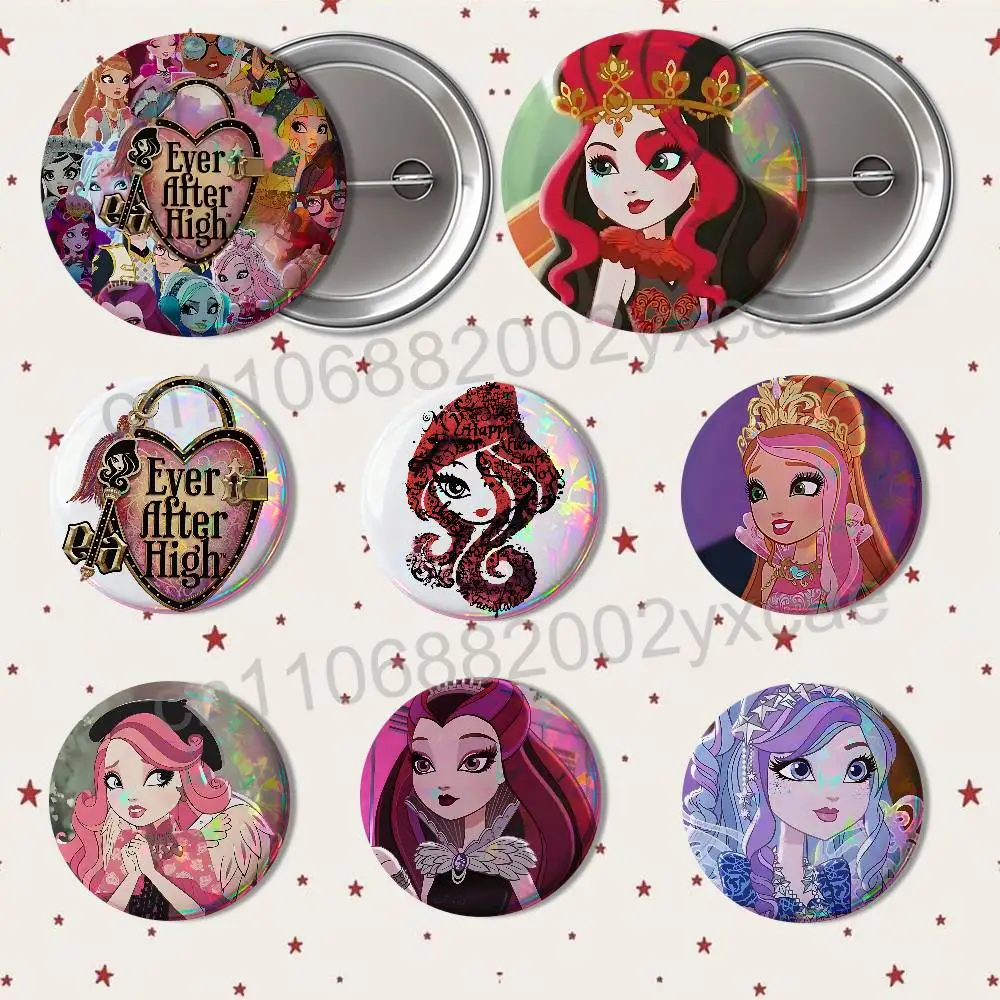 Insignias de Raven Queen EAH Ever After High, insignias para mochila, chaqueta, broches redondos de dibujos animados, botones acrílicos, colección de regalos