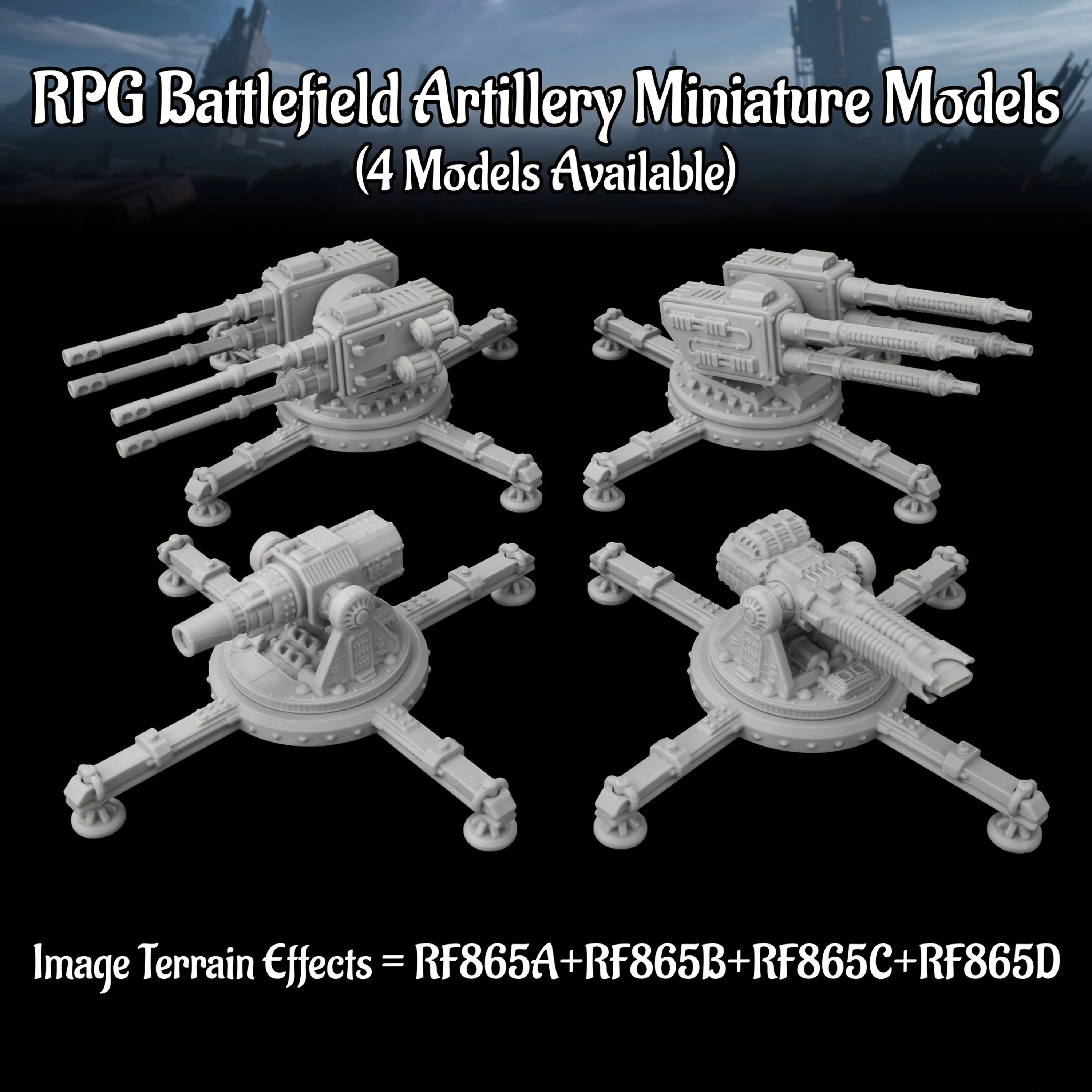 Sci-Fi Base Defense Miniature Terrain Models  - TRPG Defense Accessories Fantasy Miniatures for TTRPG Scenes Collectible Gift