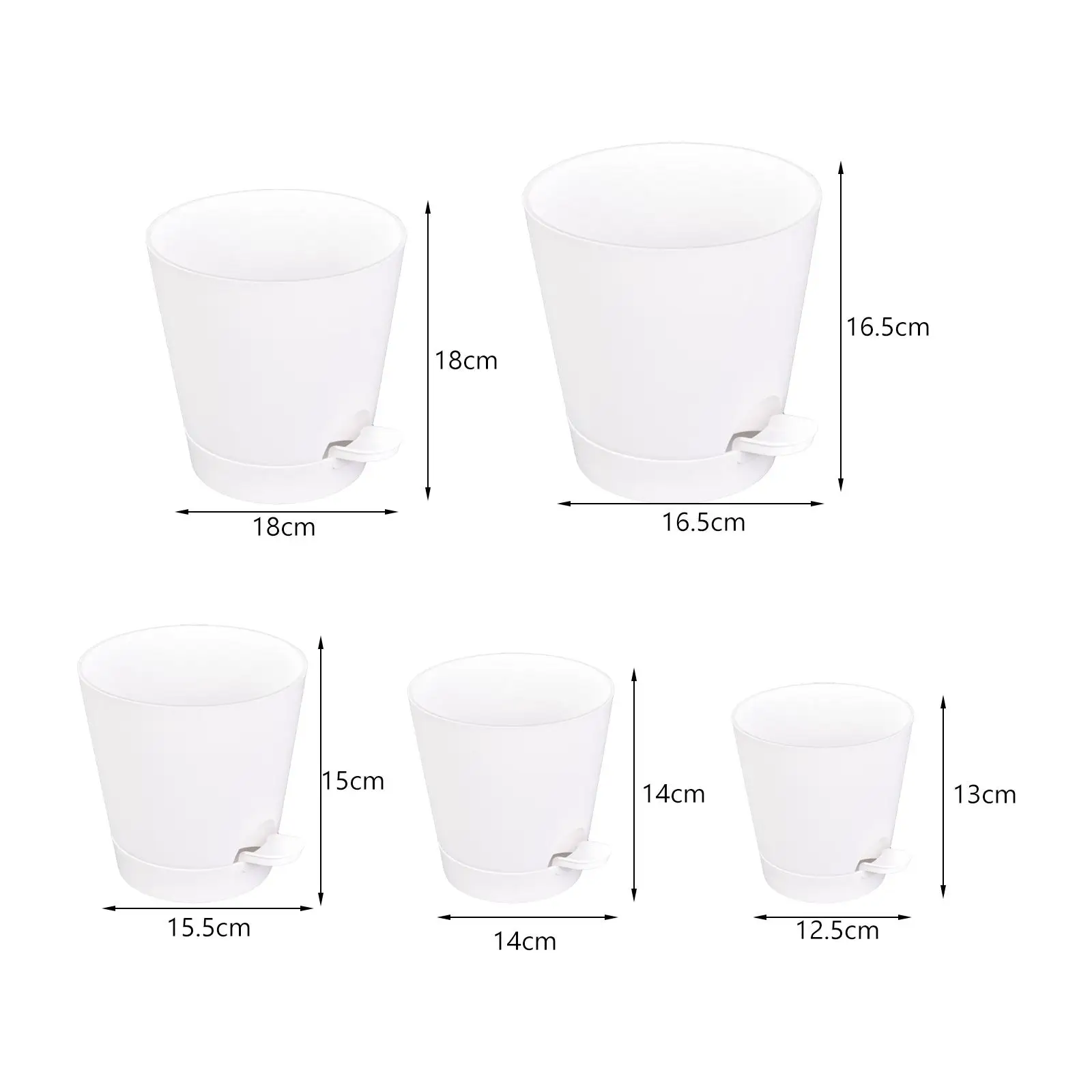 5Pcs Self Watering Planters,Lazy People Nursery Planting Pot ,Round Flower Pots Plant Pots for Home Houseplants Gardens Decor
