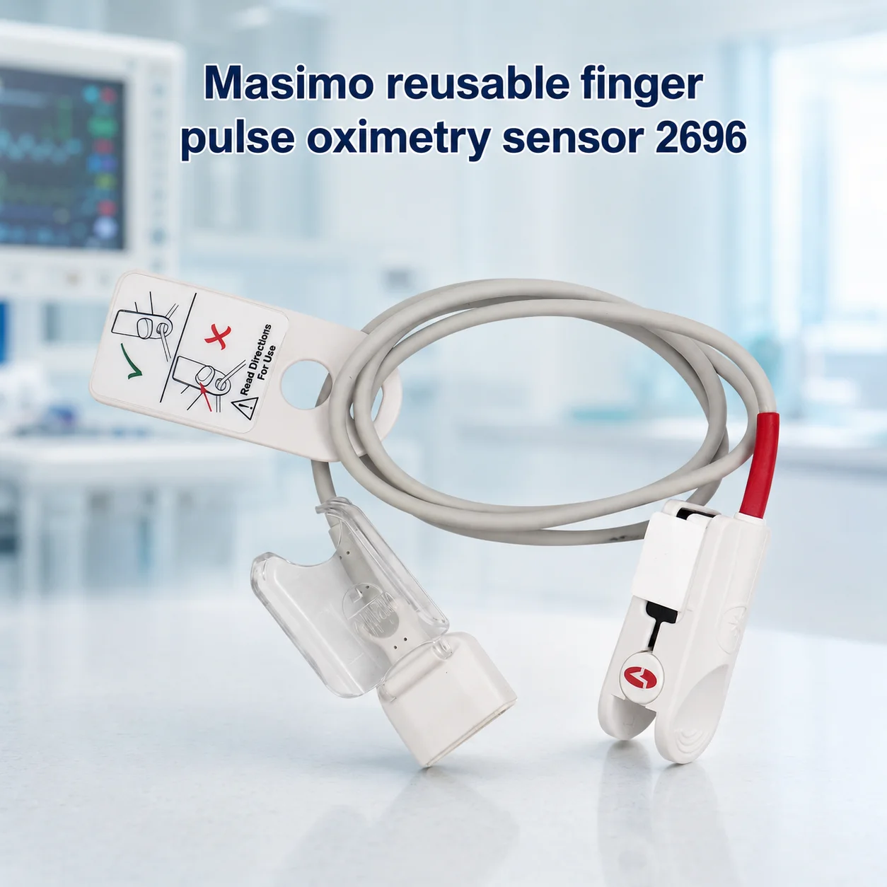 Pulse Oximeter Probe Rainbow DCI Reusable SpO2 Sensor with 3ft Cable Ideal EMS for SpO2/SpCO/SpMet Monitoring