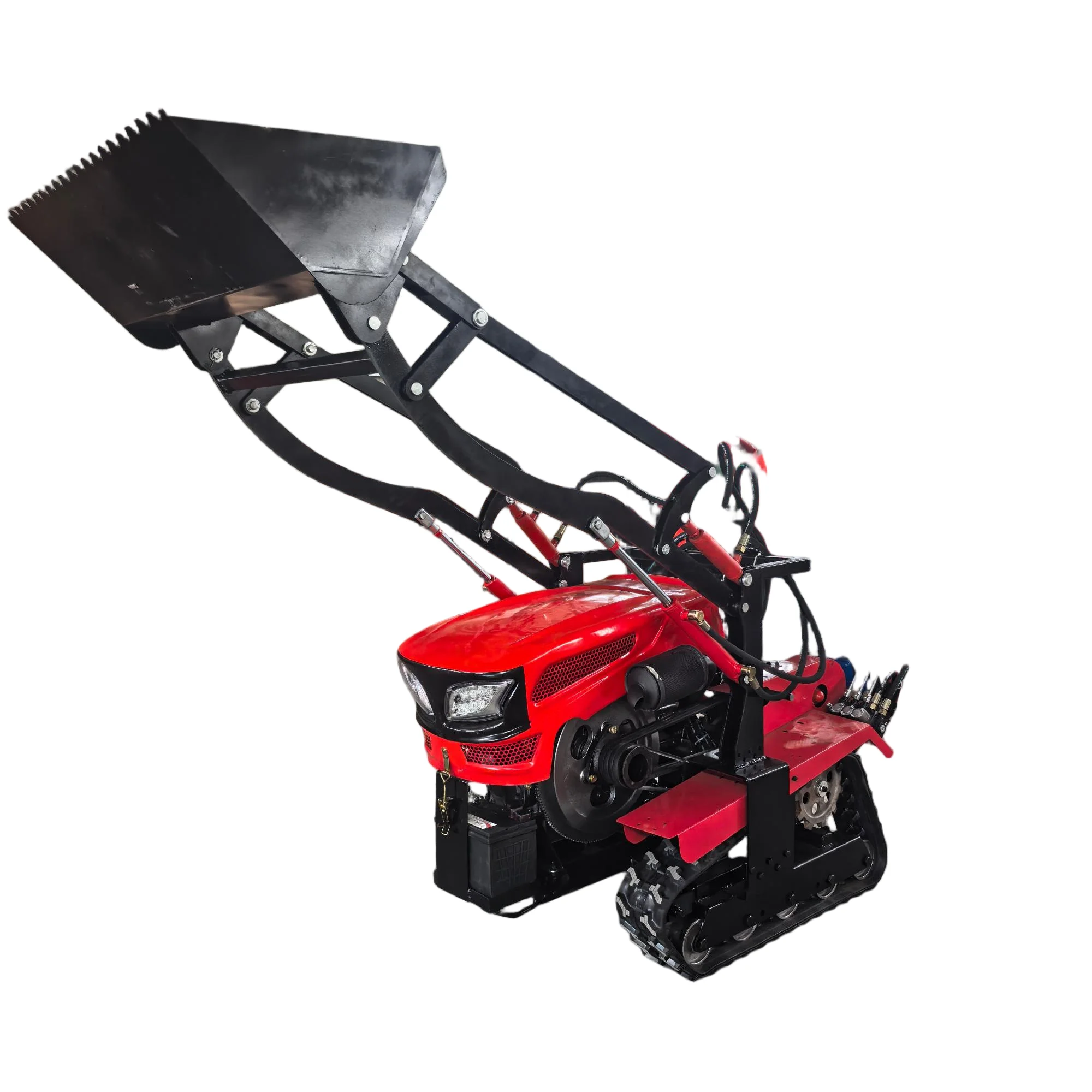Tracteur miniature multifonctionnel de 25 CV avec chargeur frontal, moteur diesel, rotoculteur agricole, cultivateur de jardin