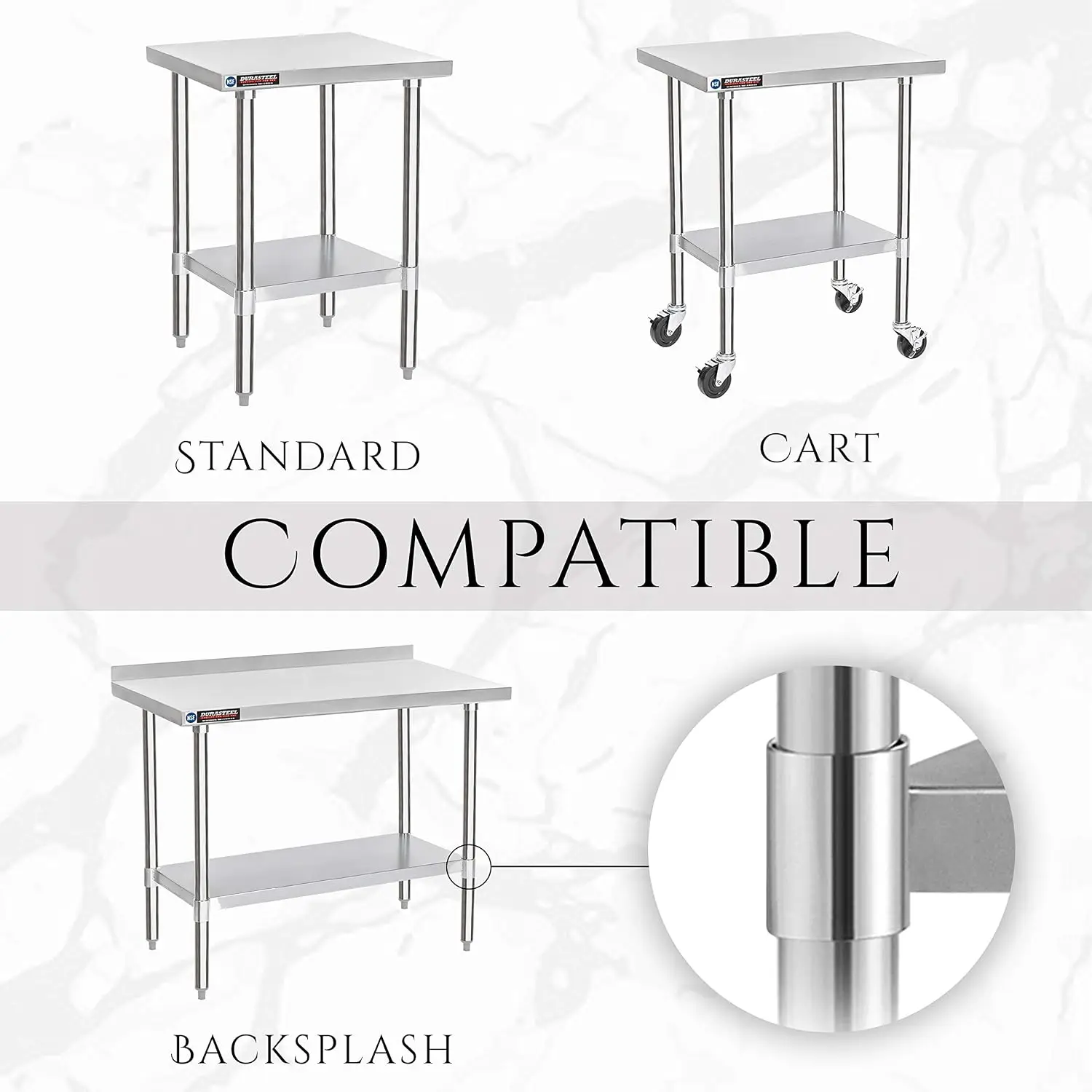 Adjustable Lower Shelf Galvanized Worktable Under Shelf Fits 24 X 48 Inch Stainless Steel Wooden Worktables Restaurant Warehouse