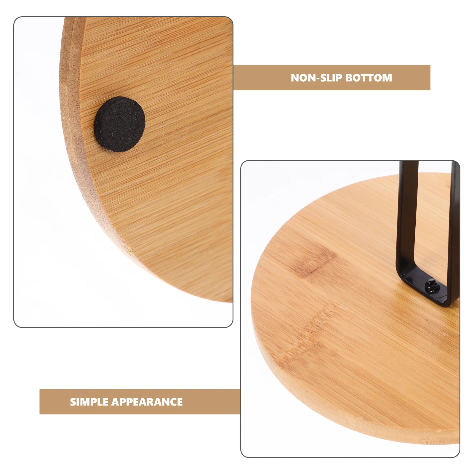 

Vertical Paper Towel Holder with Wooden and Metal Material Space-Saving Roll Paper Stand for Home Hotel Patio Desktop Tissue