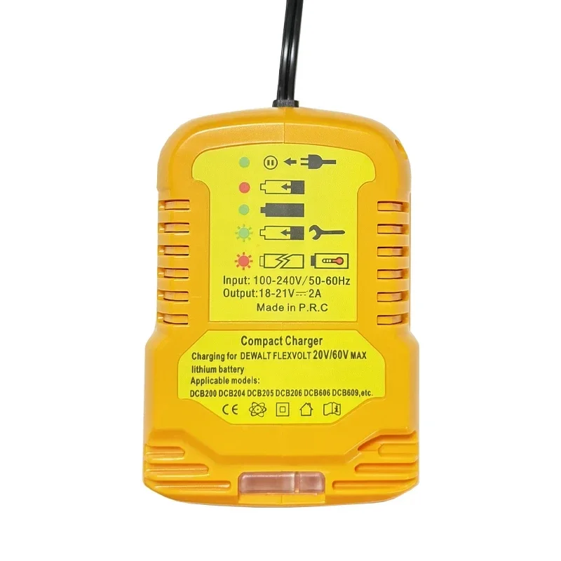 12V/24V 100-240V Li-Ion Akku Mini Kompakt Autoladegerät für DeWalt 18V 20V 60V Lithium Akku DCB200 Ersatz für DCB112 – Detail 1