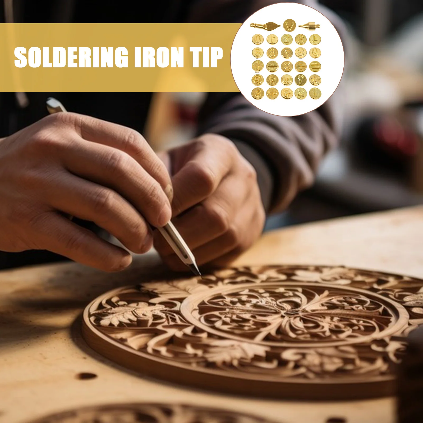 1 Juego de puntas para quemar madera con patrones de números, puntas de pistola para soldar de Metal para proyectos de grabado de branding de pirograbado DIY