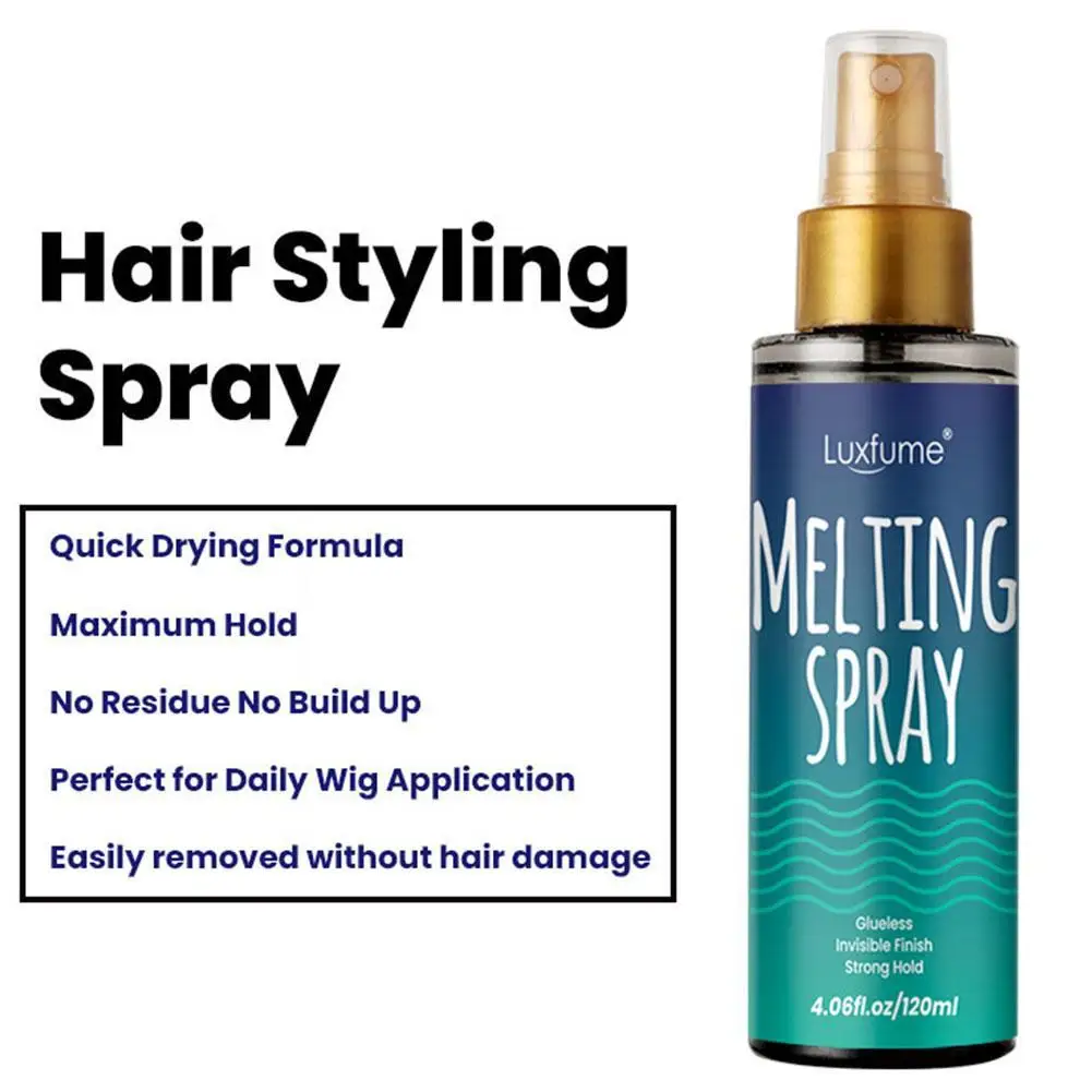 

120ML Melting Spray For Lace Wigs Quick Drying Long Lasting Invisible Lace Natural Melting And Holding Mousse For lace Wig Spray