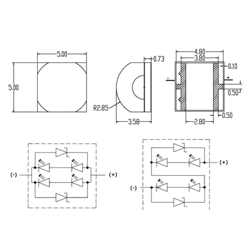 Cerâmica Suporte Lâmpada Beads, Lanterna Farol e Holofote, High Power Chip, 3V, 6V, 12V, 20W, 40W, 5050, 7070