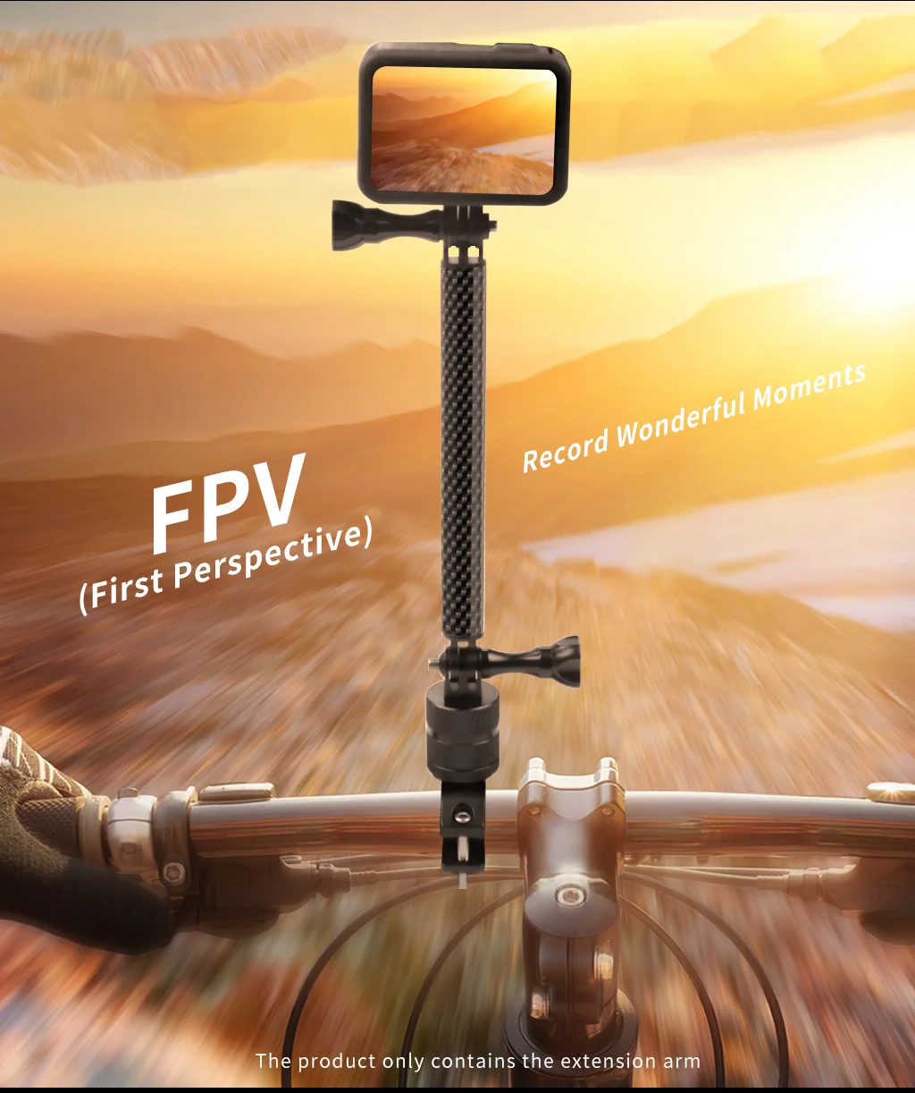 Selfie Helm Verlängerung Arm Halterung Stativ Adapter Carbon Faser für GoPro Hero 13 12 für Insta360 X4 OSMO Action 5Pro Halterung – Detail 7