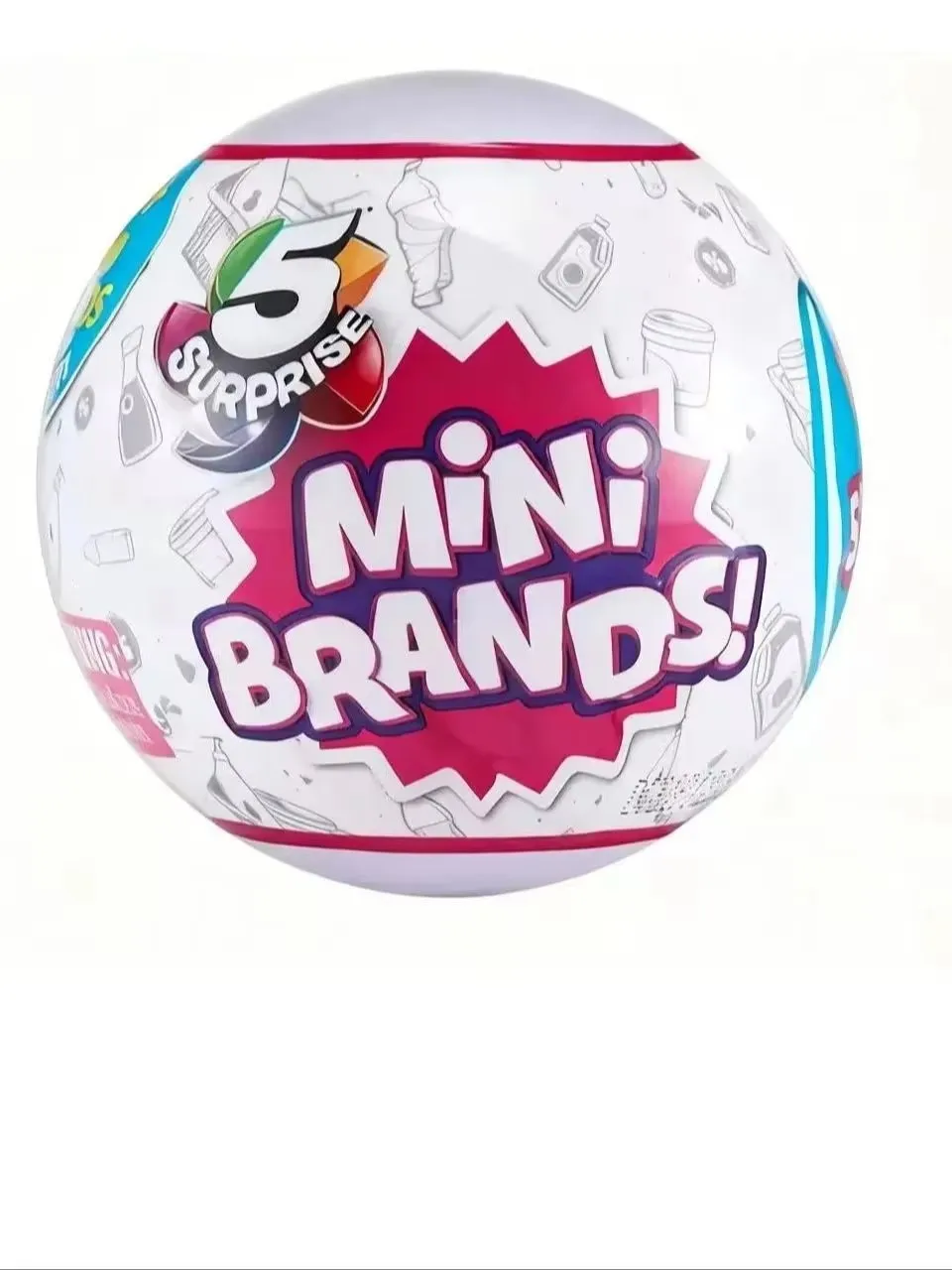 5個入りサプライズボール-ミニブランドおもちゃ-ホワイトゴールド-ミステリーカプセル-本物のミニチュアブランド-コレクタブルおもちゃ-85cm-サプライズボール-ギフト