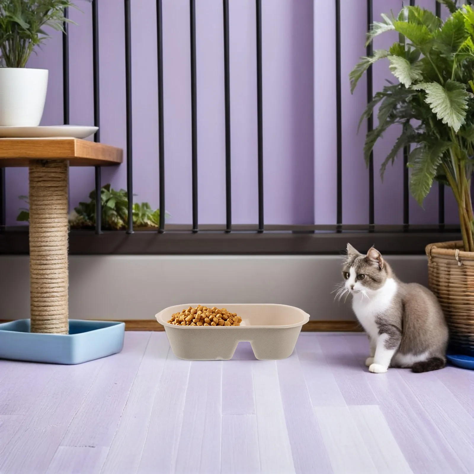 

50Pcs Disposable Pet Feeding Bowls Portable Puppy Food Water Bowls for Kennels Crates Cages Dual-Purpose Small Animal Water Bowl