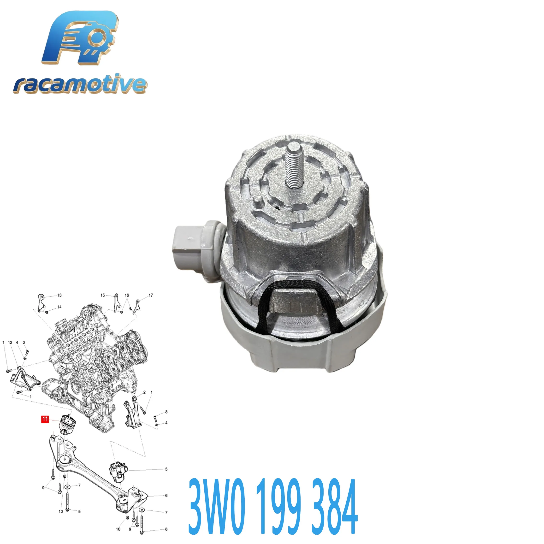 3W0199383 3W0199384 Suitable for Bentley Continental GT Continental GTC V8 4.0T Engine Mount Bracket. view 3