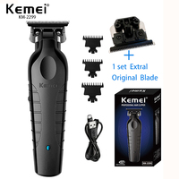 KM-2299 Hair Clipper Kemei Professional Electric  USB Rechargeable Barber Trimmer  Cordless Trimmer Type-c Zero Gapped  Cutting