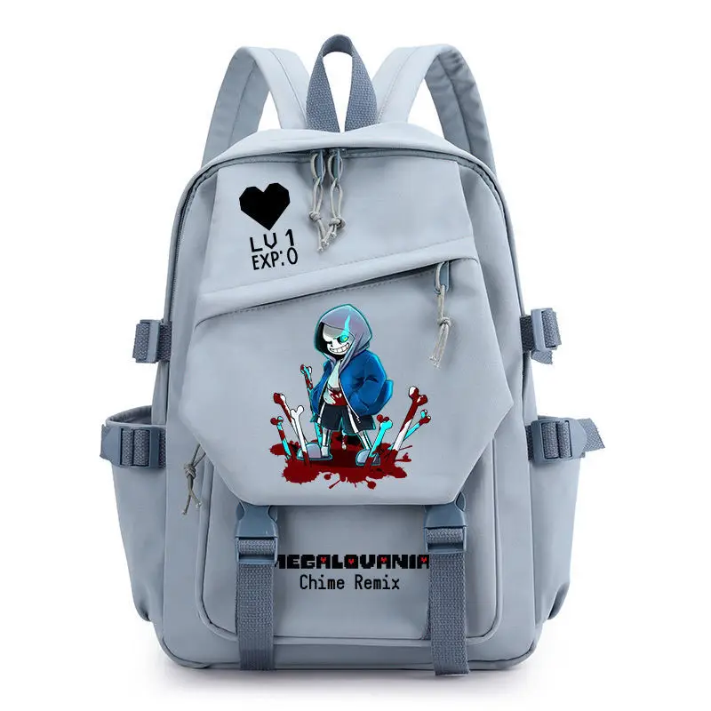 Imagem -02 - Undertale Sans Mochila para Meninos e Meninas Bolsa de Viagem Casual para Estudantes ir para Escola Secundária Fãs Laptop