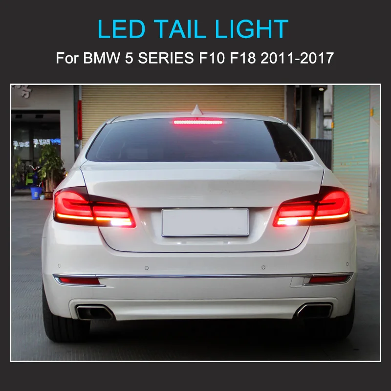 1 Pair LED Tail Light Assembly for BMW 5 Series F10 F18 2011-2017 Taillights Plug and Play with LED Dynamic Turn Rear Tail light