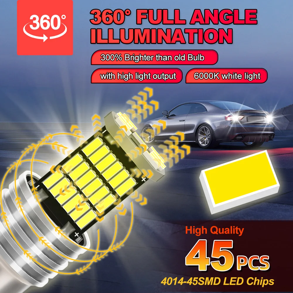سيارة LED عكس الضوء لسيارات BMW 1 Series F20 F21 114 116 118 120 2010 2011 2012 2013 2014 2015 P21W Ba15s 1156 Canbus مصابيح احتياطية