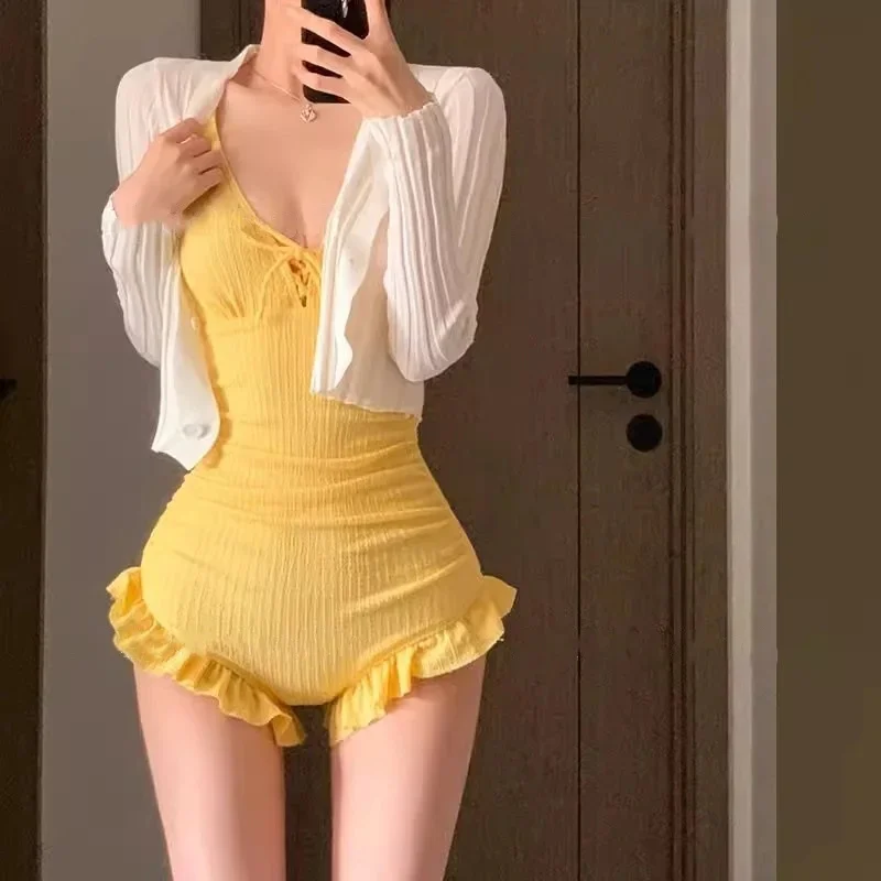 2025 New Sexy Ribbed Bikinis Set Sling High Waist Bikini Swimwear Women Summer Solid Color Bathing Suit Beach 2 Pieces Swims