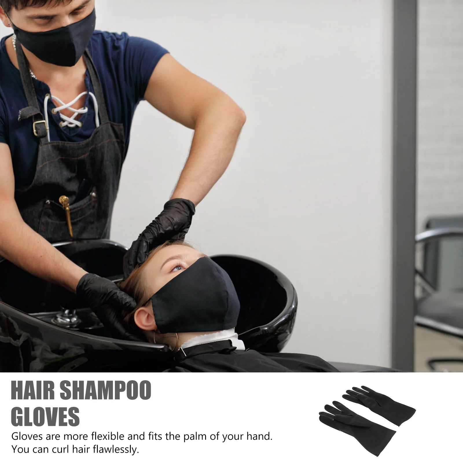 

Premium Silicone Grip Gloves for Hair Styling Salon Cleaning Cooking Waterproof Anti Slip Pearlescent Elastic Dye Shampoo