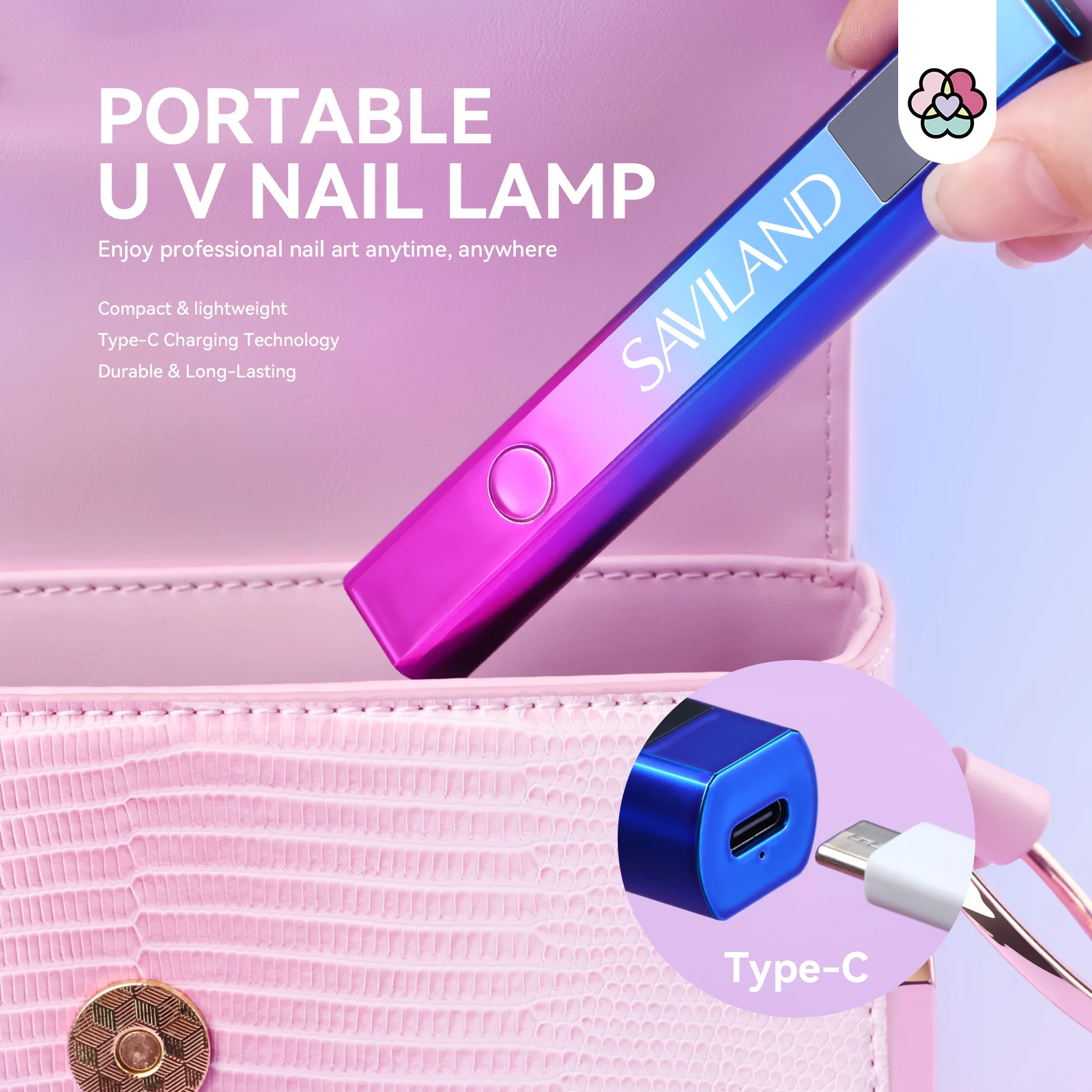 SAVILAND เครื่องเป่าเล็บแบบใช้มือถือโคมไฟ UV/LED เล็บทั้งหมดเจลเล็บเครื่องมือ USB ชาร์จ Quick แห้งเล็บโคมไฟ