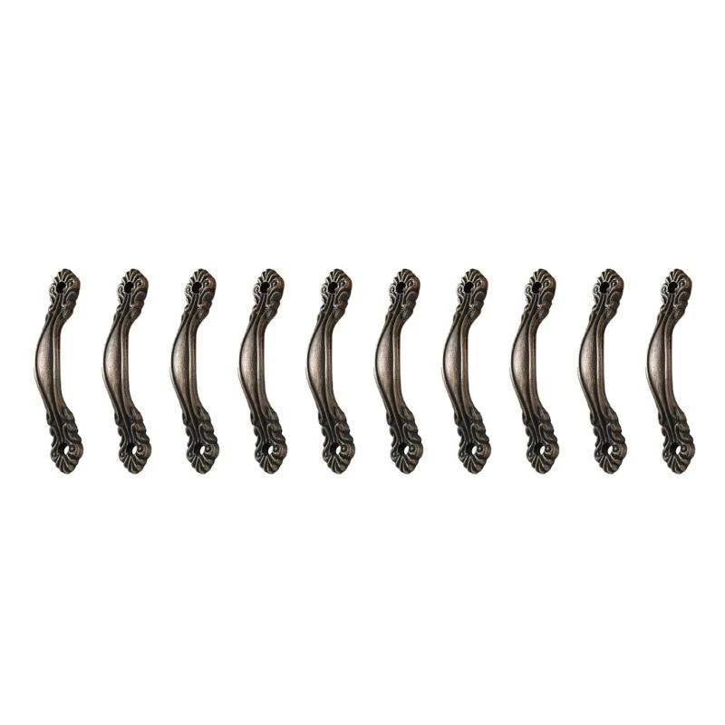 10pcs/set Vintage Drawer Handles Metal Pulls Zinc Alloy Knobs Drawer Handles Style Pulls for Wine Boxes & Wooden Chests