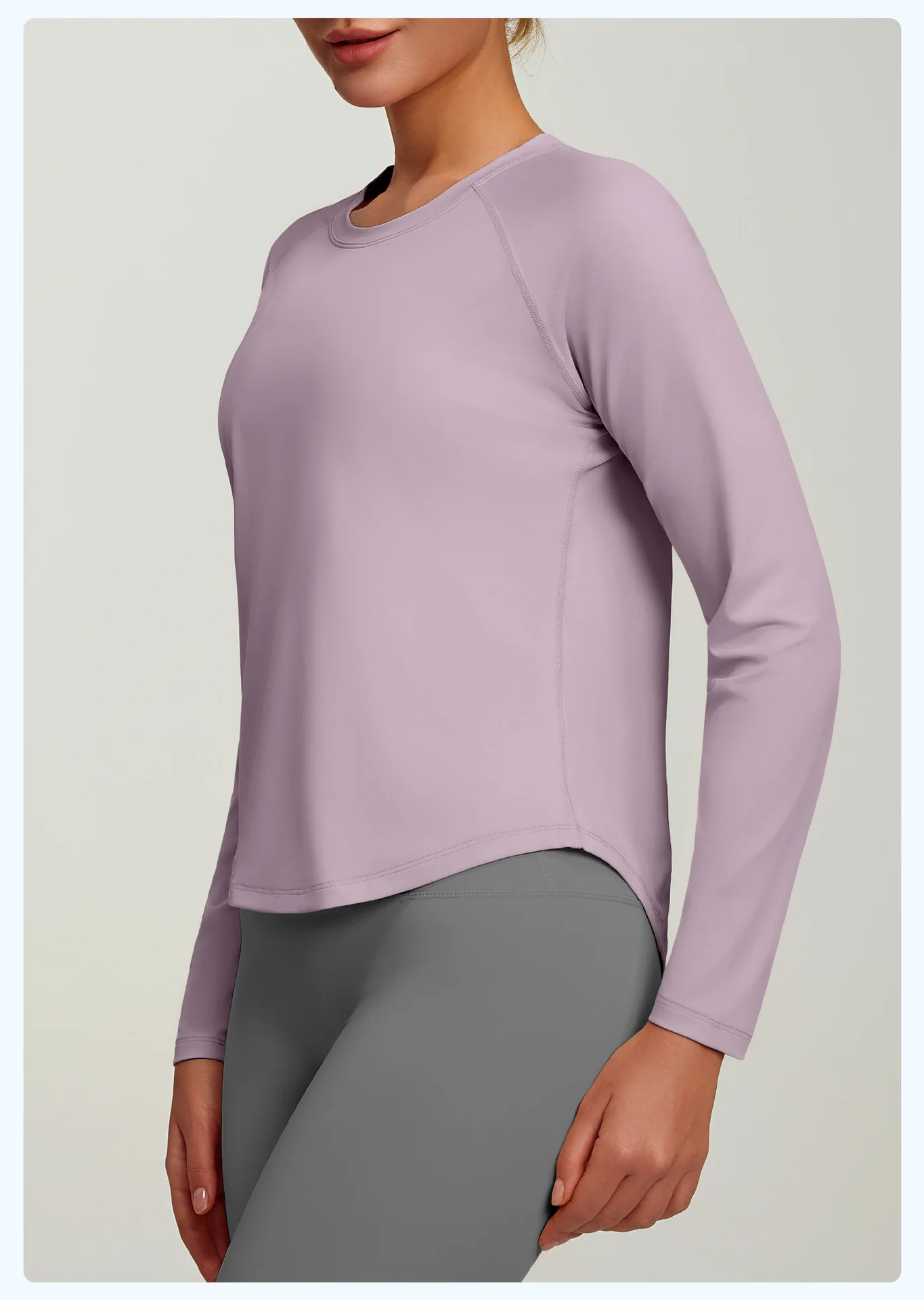 2026 Frühling Sommer Neue Damen Yoga-Top Locker Sitzendes Atmungsaktives Sport-Langarmshirt Einfarbiges Basic-Oberteil Reitbekleidung – Detail 20