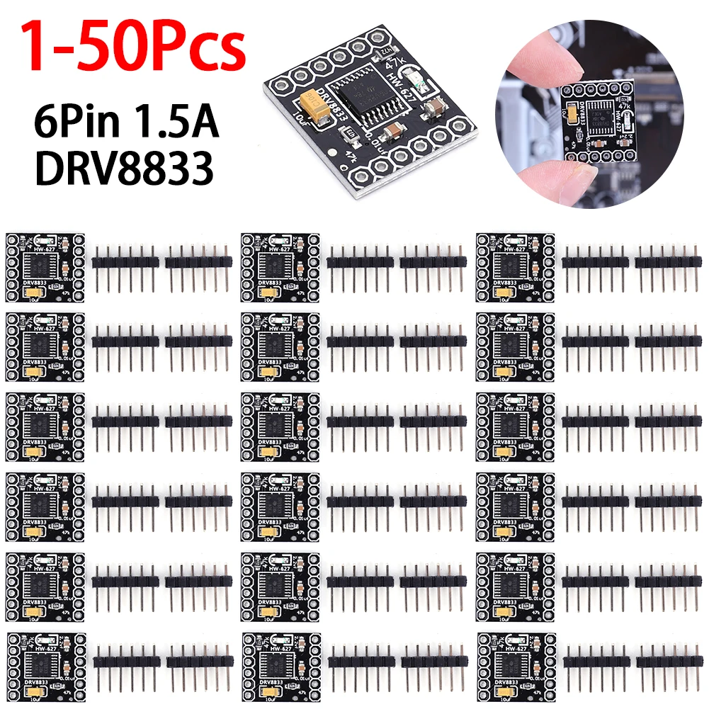 DRV8833 Motor Drive Module 2 stuks 6 Pin DC Reductiemotor Driver 1.5A Enkele H Brug Stille Stappenmotor Driver voor Arduino