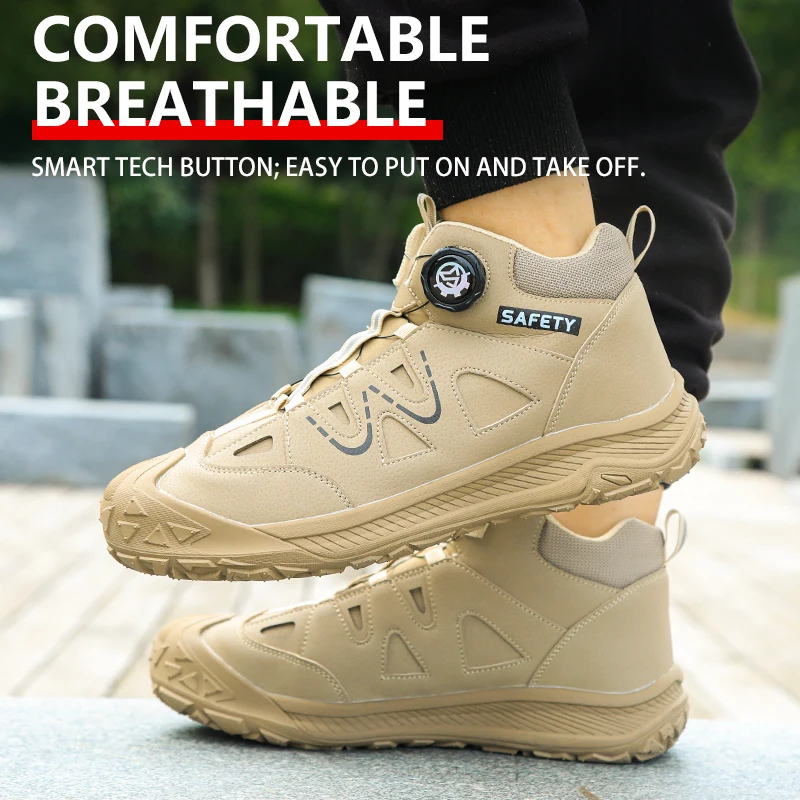 2026 Outdoor-Arbeitssicherheitsstiefel, durchtrittsichere, stoßfeste Stahlkappenschuhe, industrielle Schutzschuhe, Sicherheitsschuhe, Arbeitsschuhe – Detail 6