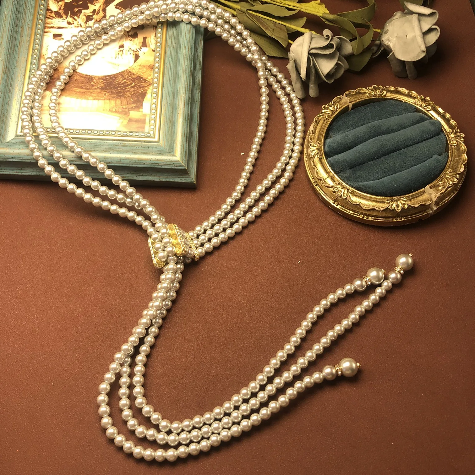 

Pearl Necklace Women's Clavicle Chain Temperament Personalized Design Necklace Versatile Adjustable necklae