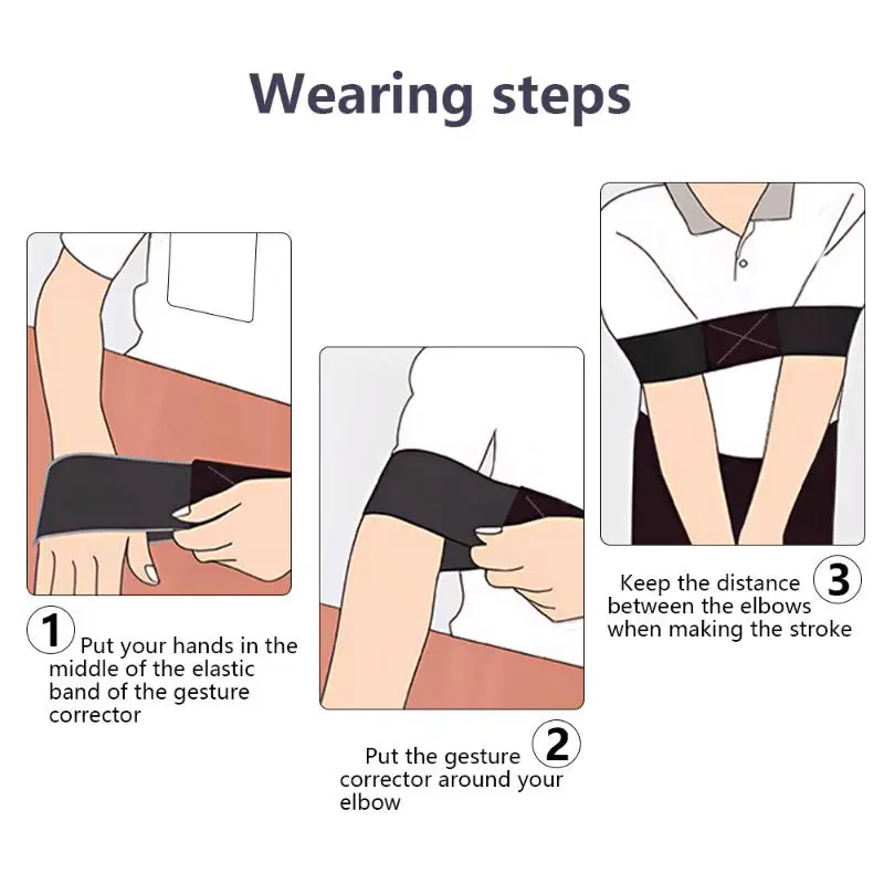 1Pc Golf Swing Trainer Arm Band Adjustable Gesture Corrector Aid for Men Women Beginners Practice Training at Home Range Use